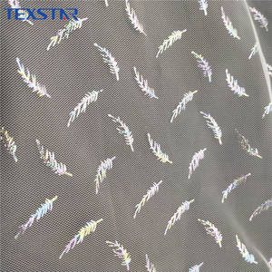 قماش تول ناعم فاخر 100% بوليستر شفاف محبوك 20D مطبوع بورق لامع لتنانير الفتيات - Product Image 3