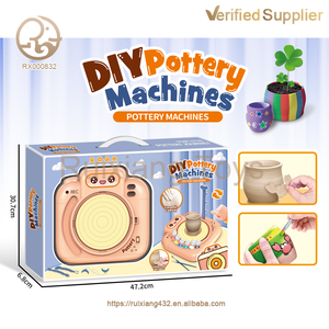 Tige enfants Cognition bricolage polymère Kit d'argile sèche à l'air Mini roue de poterie Studio Art pour 5-7 ans matière plastique - Product Image 4