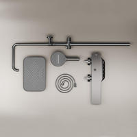 Douche murale en laiton au design moderne et minimaliste, innovante, avec affichage numérique de la température et jet de pluie en céramique, pour appartement et hôtel