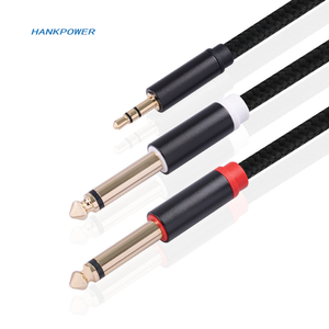 Ordenador chapado en oro de aleación de aluminio conectado a la consola mezcladora <span class=keywords><strong>2</strong></span> en 1 Cable blindado de audio de 3,5mm a 6,35mm - Product Image 1