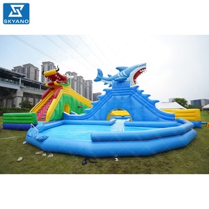 Tobogán acuático Dragon & Shark con <span class=keywords><strong>piscina</strong></span> parque infantil inflable parque acuático Gran parque comercial con tobogán acuático - Product Image 2