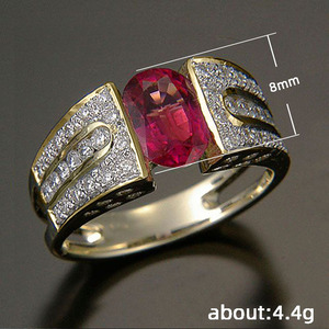 Anello in Stile Gemma Color Oro per Donne, Gioiello da Dito alla Moda per Uso Quotidiano e Feste - Product Image 3