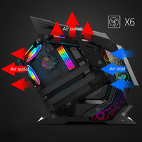 Boîtier d'ordinateur PC tendance OEM d'usine MATX Full Tower & Gaming avec éclairage LED et ventilateur RVB, prend en charge la carte mère Micro ATX