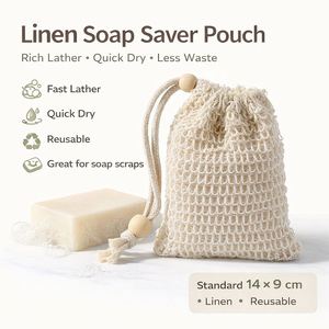 Promotion : Sac à savon en sisal naturel avec logo OEM, pochette exfoliante et support pour barre de savon avec cordon de serrage - Product Image 3