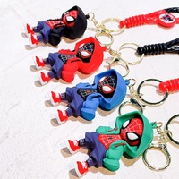 Llaveros de juguete de dibujos animados 3D de anime, llaveros de PVC Kawaii de League of Legends y Spider-Man, colgantes creativos de goma para coche y bolso, llavero.