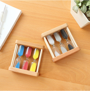 Timer 3 in 1 da 1-3-5 <span class=keywords><strong>Minuti</strong></span> in Vendita, Piccola Clessidra in Legno con Cornice in Vetro Colorato, Timer Creativo per Bambini, Ornamento - Product Image 5