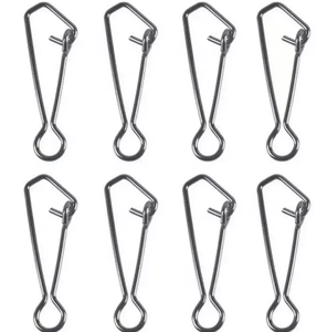 Vente en gros de émerillons de pêche en acier inoxydable de bonne qualité, couleurs noir/blanc/nickel, tailles 0 à 7 pour ligne tressée - Product Image 1
