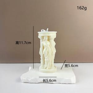 Venta al por mayor de velas de soja artesanales estilo europeo con forma de pilar, con aroma a vainilla, con diseño de la estatua de Atenea, temática mitológica, para el hogar, Acción de Gracias y Navidad - Product Image 5
