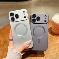 Coque de téléphone magnétique givrée couleur originale avec protection intégrale d'objectif d'appareil photo pour iPhone 17 Pro