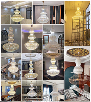 Nouveau produit, lustre LED en cristal de luxe, moderne et décoratif, pour hôtel, salon, villa, restaurant, projet personnalisé