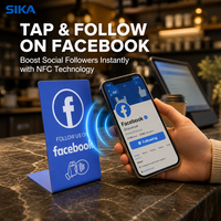 Carte NFC personnalisée de la marque SIKA avec code QR, support en acrylique personnalisé pour les restaurants, les hôtels, les magasins de détail