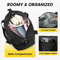 Sac de sport avec poche séparée pour vêtements mouillés, sac de transport compact de 14 pouces avec sangle réglable amovible
