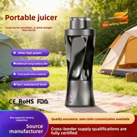 Cross-border draagbare blender voor explosies, 360W, 22001 RPM, 5 snijkoppen, sapmixbekers, 6000mAh batterij, plastic behuizing