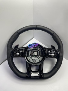 Volant en cuir blanc en fibre de carbone pour Mercedes-Benz <span class=keywords><strong>AMG</strong></span> W204 W205 W211 W203 W212 W176 W213 Cla W210 W124 W177 W221 - Product Image 4