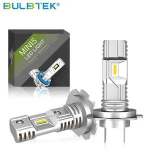 BULBTEK Mini5 ampoule de phare LED sans ventilateur H7 H11 9005 9006 HB3 HB4 Mini taille haute puissance 100W 10000 LM ampoule de phare automatique