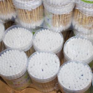 Hisopos de algodón desechables al por mayor, en cajas redondas, hisopos de kapok de doble punta, hisopos de algodón para limpieza de oídos, tienda de 2 yuanes, calle - Product Image 4