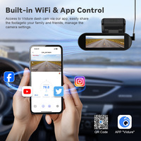Caméra embarquée 2CH 4K avant + 4K arrière avec GPS intégré, haute définition, grand angle 170°, vision nocturne, connectivité téléphone portable, 24h/24