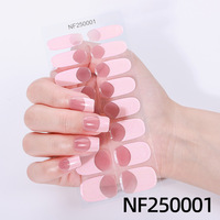 Zhengxiang Personnalisé 3D Brillant UV Photothérapie Semi-Durci Gel Nail Stickers Étanche Style Français pour Europe Amérique