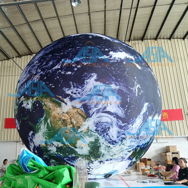16 Color Changed LED Giant Inflatable Moon Ball,Inflatable 5m Earth Balloons Big Earth Globe Balloon