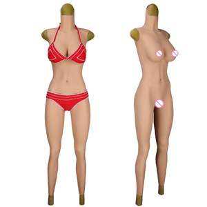 URCHOICE trans travesti silikon jel göğüsler kadın erkek crossdresser tam bodysuit silikon külot erkekler sahte meme vajina - Product Image 3