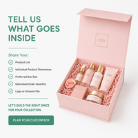 Boîte cadeau magnétique pliable rose avec logo personnalisé, impression marbrée à l'intérieur, emballage en papier rigide de luxe pour cadeaux de beauté