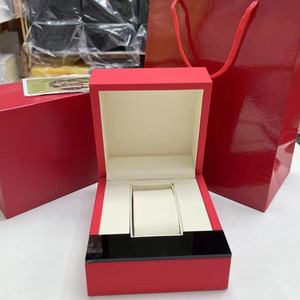 Luxury Designer Square red Watch Box Premium Wood Suede Wrist watch Gift Box JewelryStorage Case for Cartiar - Product Image 3