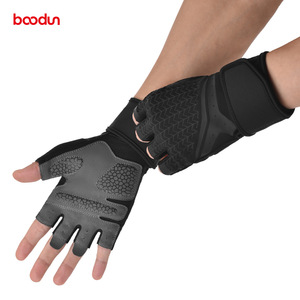 Guantes Deportivos Bao Dun, Medios Dedos, para Levantamiento de Pesas, Anticallos, con Soporte para Muñeca, para Hombre, Deportes al Aire Libre, Negros, Poliéster, Tallas MLXL - Product Image 4