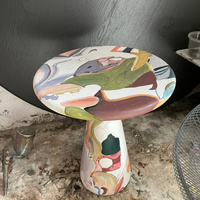 Table basse moderne style nordique, plateau en FRP multicolore, multifonctionnelle pour la maison et le bureau – Offre spéciale