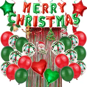 HKH Рождественская фольга, латексный шар, набор украшений, баннер, занавеска