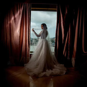 Mumuleo Scoop Neck <span class=keywords><strong>Lentejuelas</strong></span> Cuentas Sirena Vestido De Novia Con <span class=keywords><strong>Falda</strong></span> Desmontable Vestido De Noiva Aso Ebi Vestidos De Novia - Product Image 4