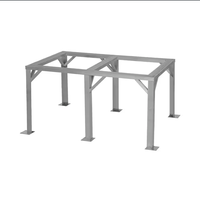 Support vertical en profilé aluminium pour machine, support industriel avec grand panneau central pour écrans et présentoirs