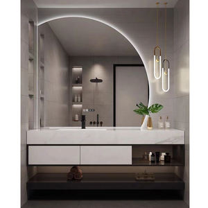 George Groep Aangepaste Moderne Appartement Badkamer Ijdelheden Met Vintage Waterdichte Wastafel Kasten Lakoppervlak Deurpaneel In Mdf Materiaal - Product Image 2