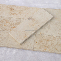 Mosaïque de carreaux de marbre beige Jura, bande longue, finition mate, pour décoration murale intérieure, revêtement de sol en pierre rayée pour salon