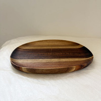 Assiettes en acacia naturel, taille personnalisée, plateau de service ovale en bois, planche de service alimentaire avec logo personnalisé, OEM et ODM bienvenus