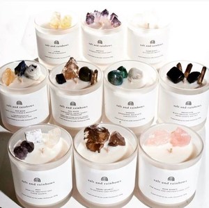 도매 럭셔리 소이 왁스 아로마 테라피 캔들, 맞춤형 허브 힐링 크리스탈, 결혼식 및 크리스마스용 홈 데코 - Product Image 1