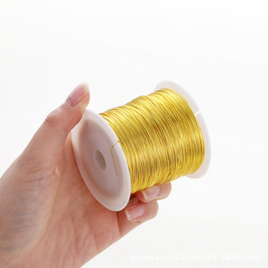 <span class=keywords><strong>Fil</strong></span> de cuivre couleur or 18 carats pour la fabrication de bijoux, <span class=keywords><strong>fil</strong></span> de perlage semi-flexible pour le bricolage, <span class=keywords><strong>fil</strong></span> de perlage pour perles, <span class=keywords><strong>fil</strong></span> artisanal - Product Image 2