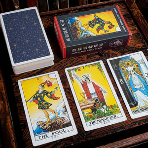 Klassische Professionelle Kollektion Kado Anpassbare Heißprägung 78 Vollplastik Abgerundete Tarotkarten für Anfänger Parteigebrauch Maßgefertigt - Product Image 3