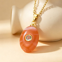 Collier pendentif ovale en forme de goutte d'eau imitation pierre Haomi CE, plaqué or 18 carats, serti de pierres multicolores, bijoux de mode en gros pour femmes