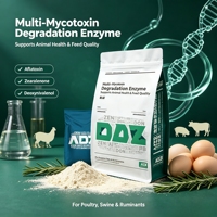 Enzymes dégradatrices de mycotoxines pour l'alimentation animale : améliore la ponte et la taux d'éclosion, prévient la gastrite aviaire adeno-gésinaire, matière première pour l'alimentation.