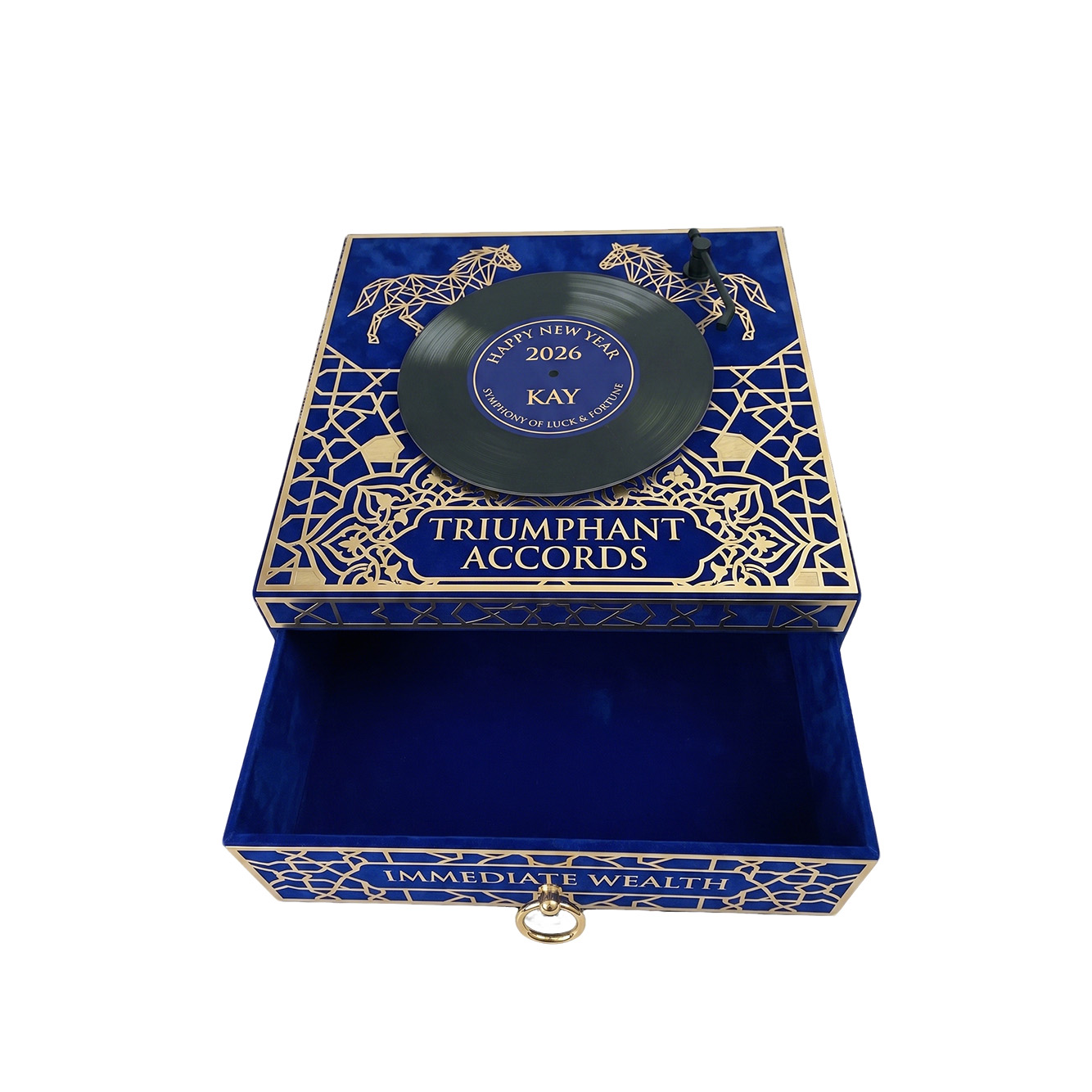 Boîte cadeau personnalisée pour platine vinyle - Style de référence 5