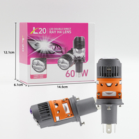 Phare avant de moto Brieyes L20 à LED, ampoule 45W 60W, faisceau haut/bas, mini projecteur, protection IP68, AC/DC 9-80V, universel