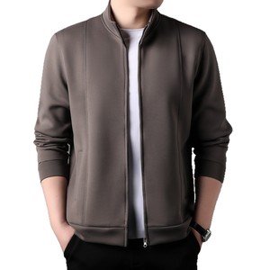 Suéter tipo cárdigan de primavera para hombres de mediana edad, chaqueta de manga larga con cuello alto, estilo minimalista, informal de negocios, premium - Product Image 5