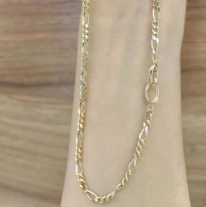 Collier pour femme et homme Xinfly Au750, bijoux simples, nouveau design, haute qualité, or véritable 18 carats, chaîne à maillons Figaro - Product Image 3