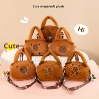 Sac à dos en peluche créatif en forme de capybara, nouveau design de sac à dos en peluche mignon à bandoulière, rempli de coton pp