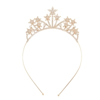 Bon marché jolis bandeaux pour enfants avec strass mixte argent or rose bling étoile cristal anniversaire filles bandeaux intelligents avec lettres personnalisées