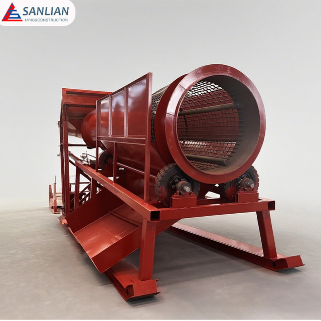 Mobile Roller Screen Trommel Gravity Separator with Engine Pump Motor Bearing High Rigidity for Sale Mining Equipment