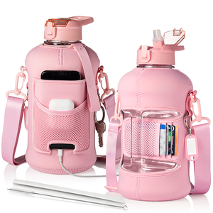 وصل حديثًا حزام نيوبرين نصف جالون 73 أونصة/2.2 لتر حامل زجاجة ماء مع حامل هاتف محمول مريح - Product Image 1