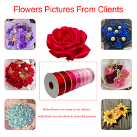 Ruban en polyester de 100 yards, couleurs mélangées, 1,5 pouce, ruban satiné double face pour bouquet de roses éternelles, fleurs faites à la main