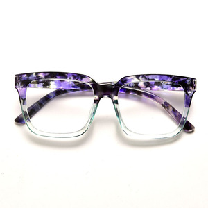Lunettes de lecture carrées surdimensionnées sans ordonnance OEM, unisexe, monture PC dégradée, charnière à ressort, verres grossissants, vente en gros - Product Image 3