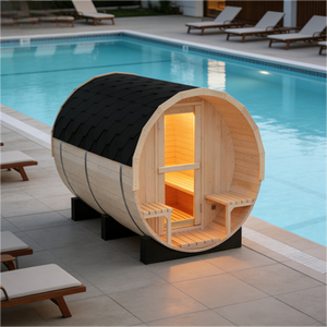 Sauna traditionnel en bois massif de pin blanc, artisanal, en stock - Product Image 1